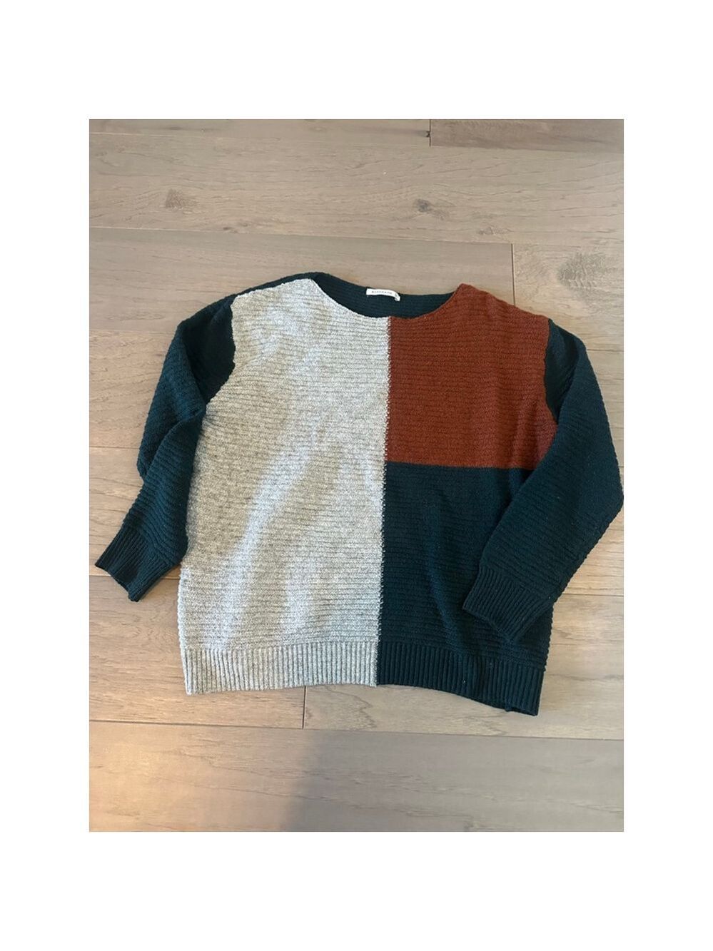 Staccato Crew Neck Sweater Large Green Grey
